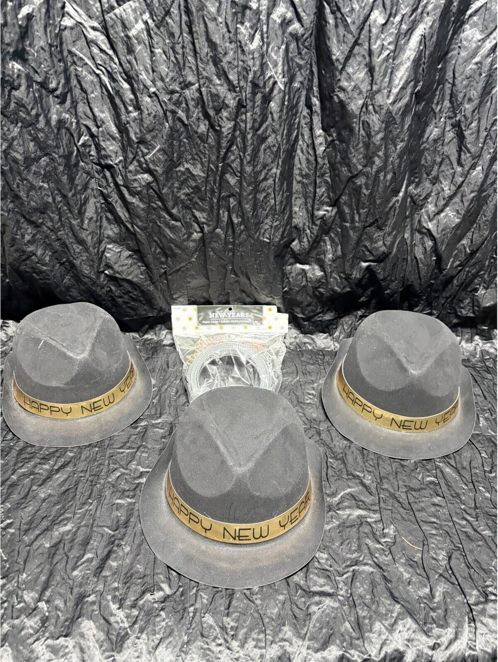 Lot  Happy New Year Fedora Hats & Paper Tiaras Costume